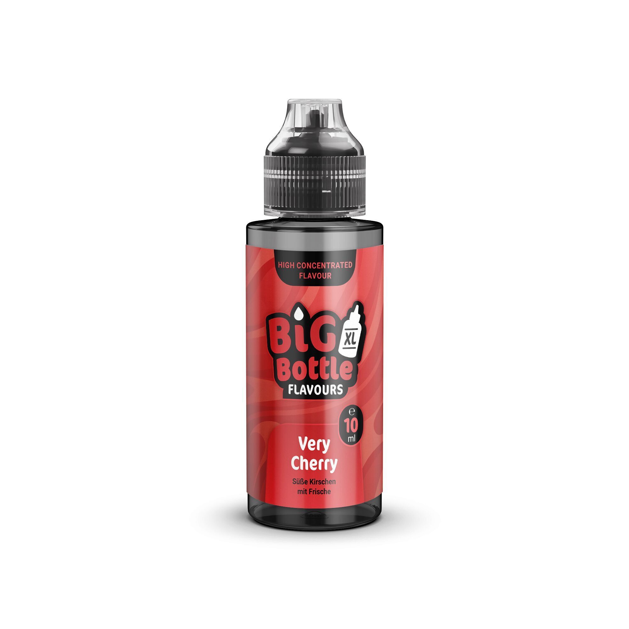 Rote Flasche mit Big Bottle Flavours-Label, Aroma Verry Cherry, 10 ml, süße Kirschen mit Frische.