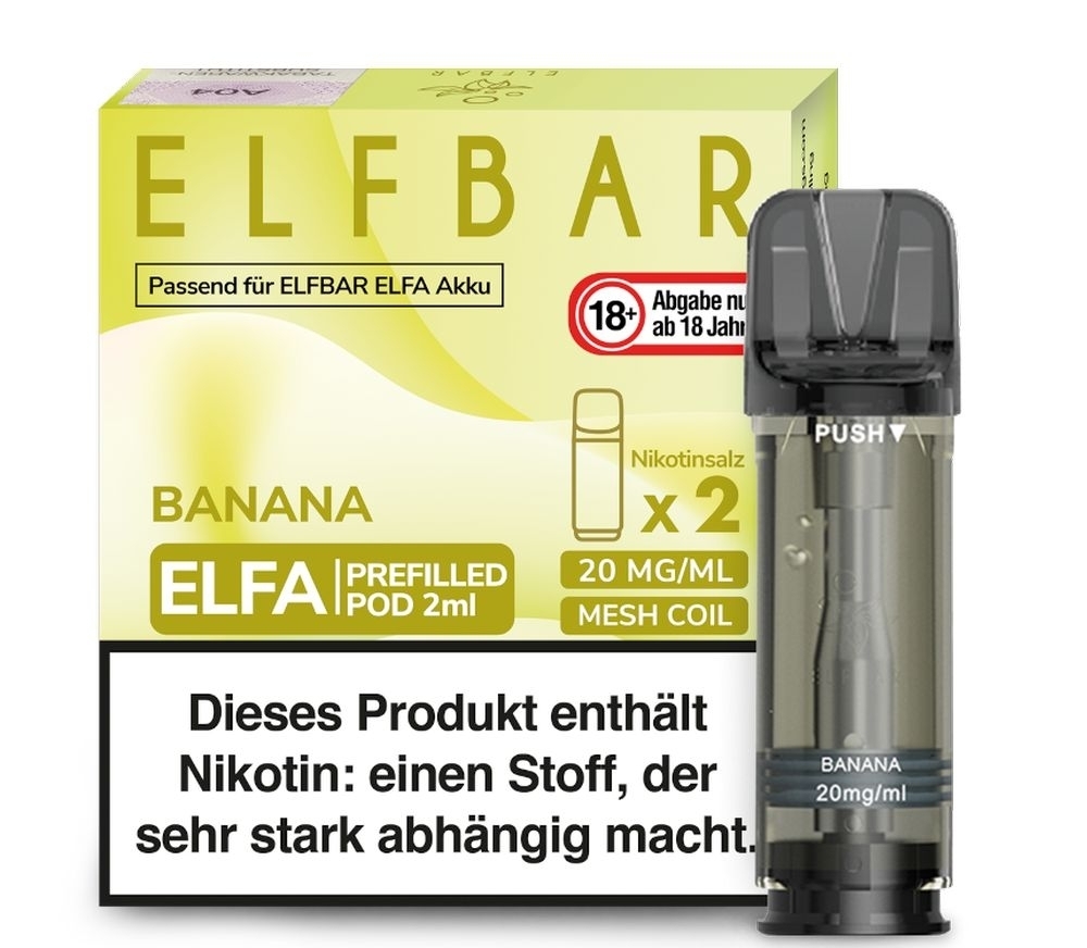 Banana Elfa Pods von Elfbar 20mg Elfa Pods von Elfbar - alle Sorten - Mit Nikotin