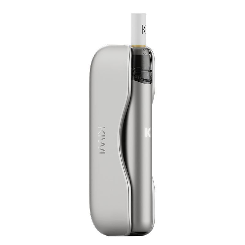 Kiwi 2 Pod Kit - Nimbus Cloud in Grau mit sichtbarem Mundstück und Markenaufdruck auf dem Gehäuse.