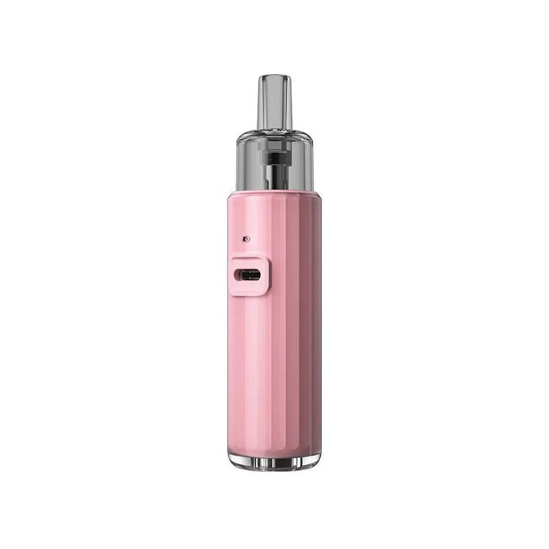 Voopoo Doric Q Pod Kit in der Farbe Misty Rose Voopoo Doric Q Pod Kit in Misty Rose, schlankes Design mit USB-Anschluss und transparenter Oberseite.