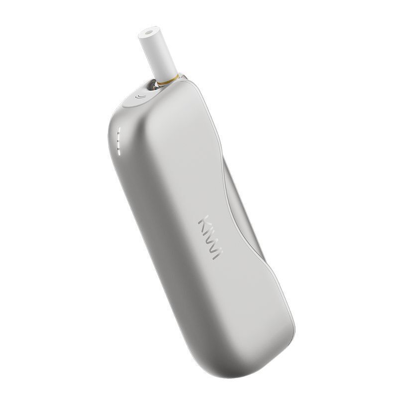 Kiwi 2 Pod Kit in silbergrau, mit Schriftzug „Kiwi“ und einer weißen Spitze am oberen Ende