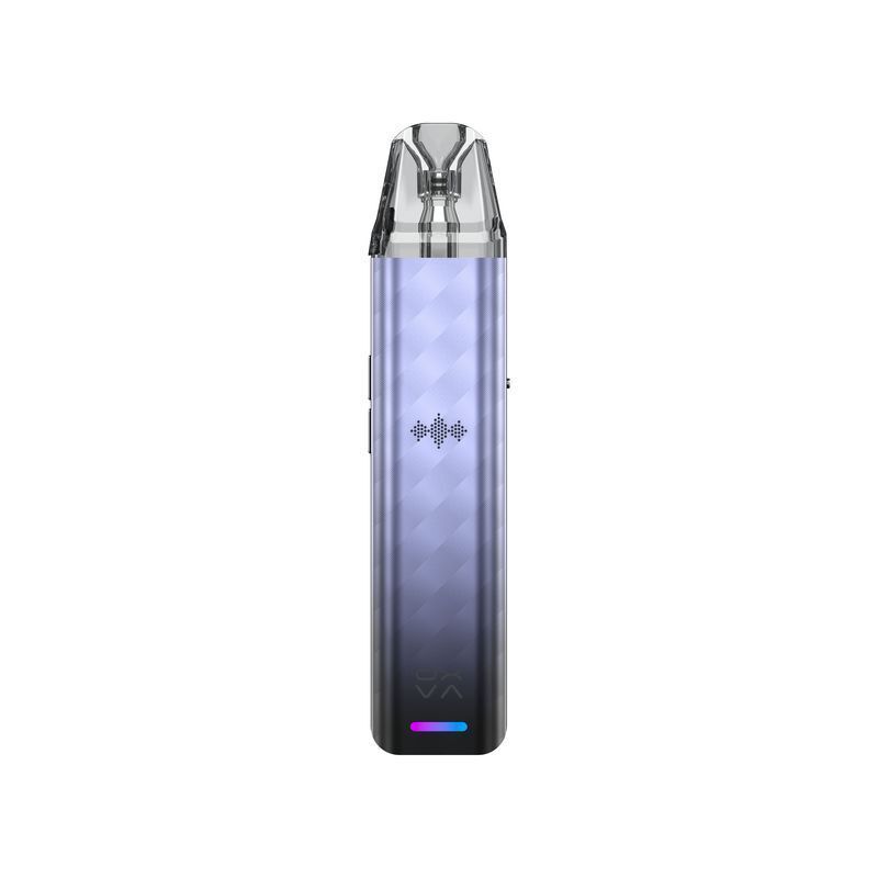 Oxva Xlim SE 2 Pod Kit in der Farbe Black Blue Schwarzes und blaues Oxva Xlim SE 2 Pod Kit mit transparentem Mundstück und subtilen Gittern auf der Vorderseite