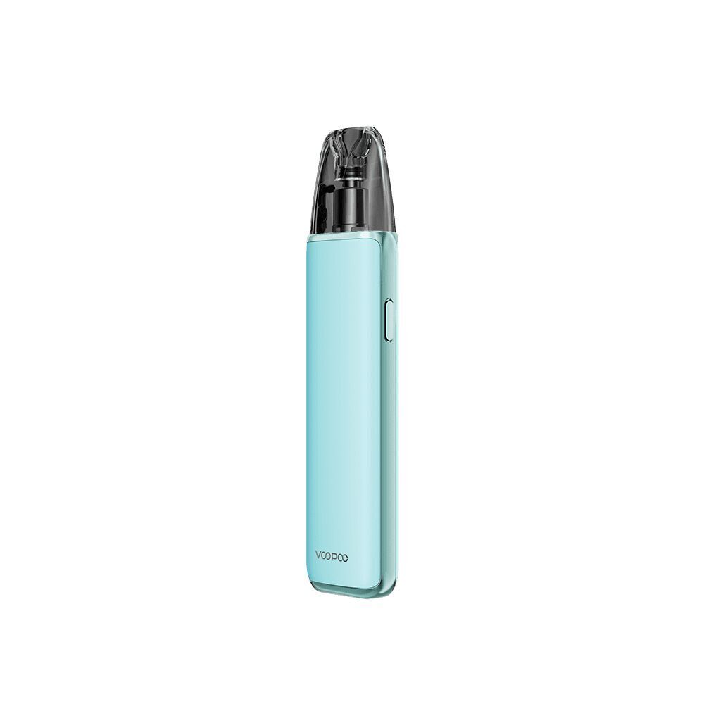 Voopoo Argus G3 Pod Kit - Snow Blue Voopoo Argus G3 Pod Kit in leichter, hellblauer Farbe mit transparentem Mundstück und seitlichem Knopf, Markenname unten sichtbar