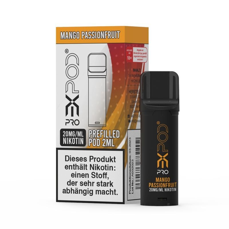 Mango Passionfruit mit 20mg Nikotin Expod Pro Pods Mango Passionfruit mit 20mg Nikotin Expod Pro Pods