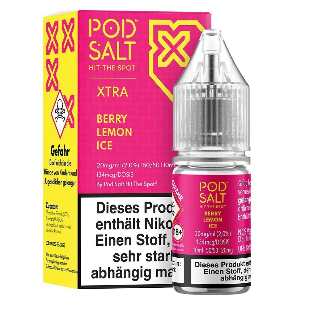 Liquid Berry Lemon Ice mit 20mg Nikotin von Pod Salt Xtra Liquid Berry Lemon Ice mit 20mg Nikotin von Pod Salt Xtra