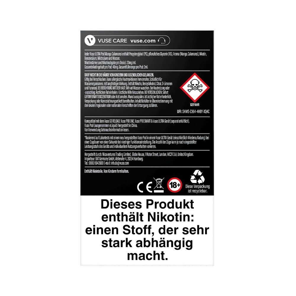 Vuse Ultra Pods - Mango Calamansi 20mg