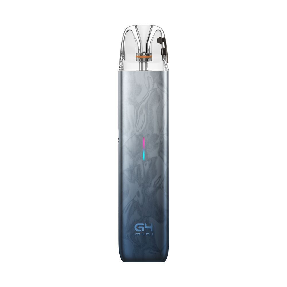 Uwell Caliburn G4 Mini Pod Kit - Dusty Indigo Uwell Caliburn G4 Mini Pod Kit in Dusty Indigo, metallische Textur mit transparentem Mundstück, betont durch LED-Anzeige und G4 mini Schriftzug.