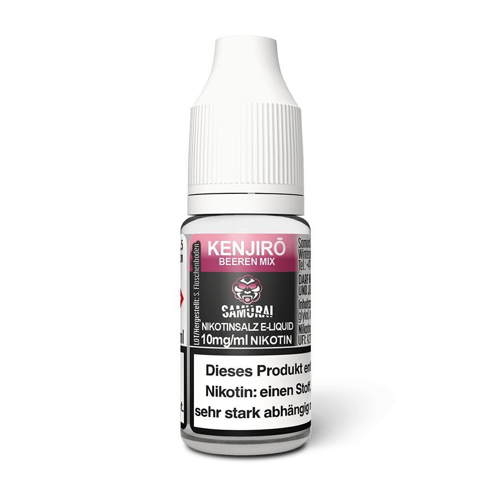 Liquid Kenjiro Beeren Mix 10mg - Samurai Flasche Samurai Nikotinsalz Kenjiro Beeren Mix mit 10mg/ml Nikotin, Warnhinweis: enthält Nikotin, abhängig machend