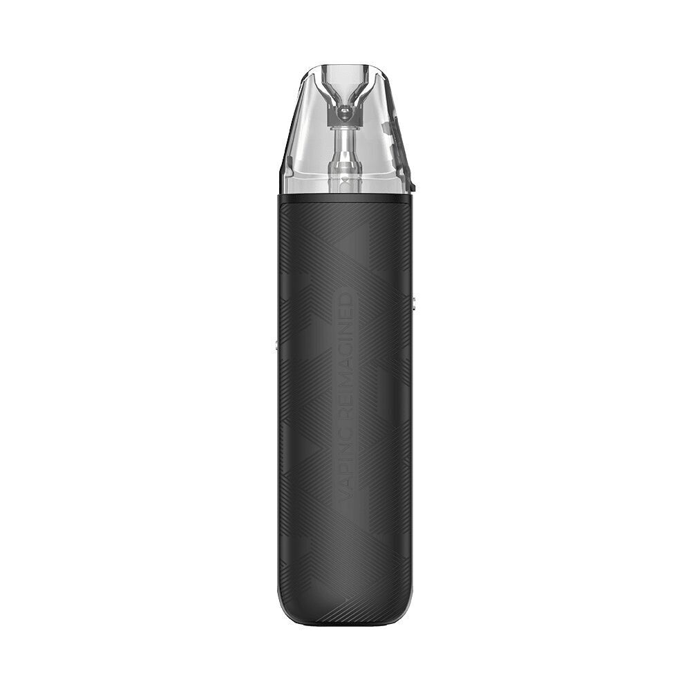 Oxva NeXLIM GO Pod Kit - Silky Black Oxva NeXLIM GO Pod Kit in Schwarz mit strukturiertem Gehäuse und transparentem Mundstück, Text "VAPING REIMAGINED" sichtbar
