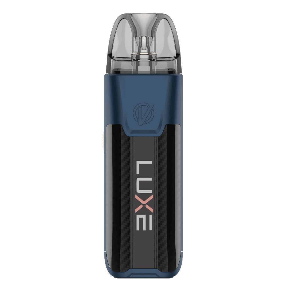 Vaporesso Luxe XR Max 2 Pod Kit - Storm Blue Vaporesso Luxe XR Max 2 Pod Kit in Storm Blue, mit transparentem Mundstück und schwarzer Oberfläche mit „Luxe“-Schriftzug.