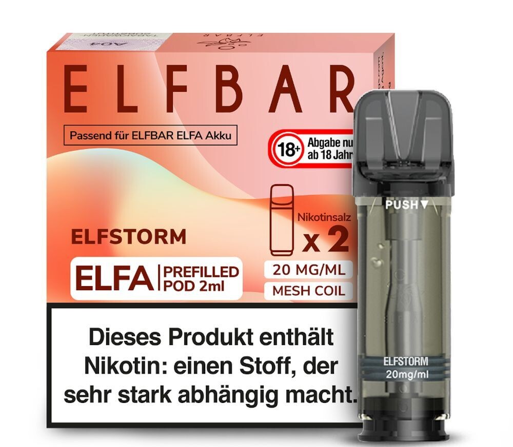 Elfstorm mit 20mg Nikotin Elfa Pods von Elf Bar