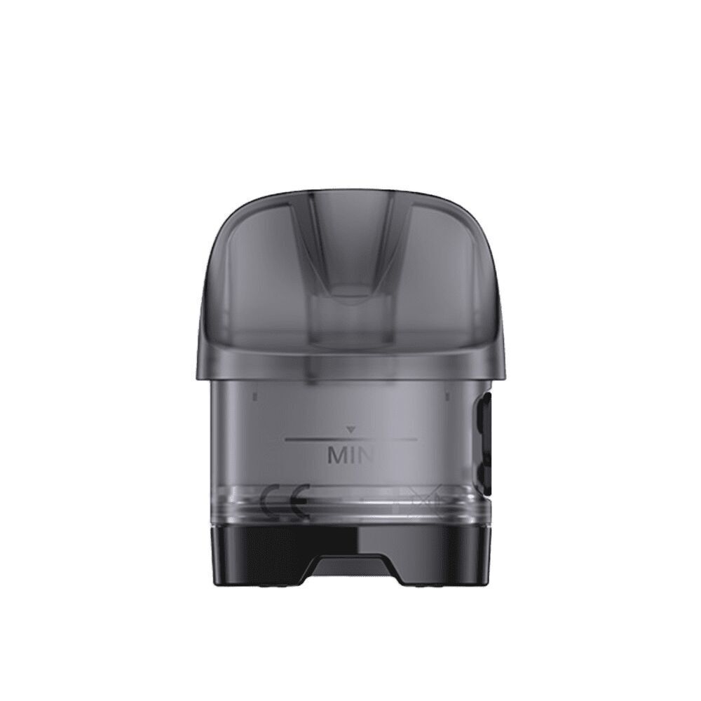 Uwell Crown X Leerpod Uwell Crown X Leerpod in transparentem Design mit schwarzem Fuß und Min-Markierung, geeignet für E-Zigaretten.