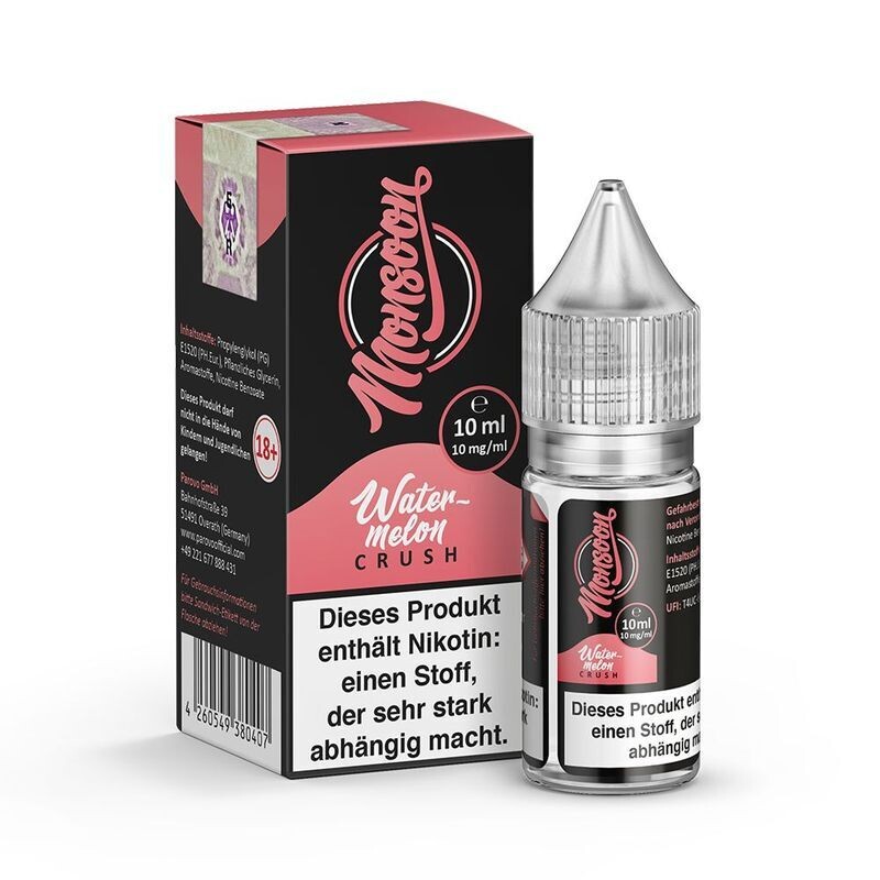 Liquid Watermelon Crush mit 10mg Nikotin von Monsoon
