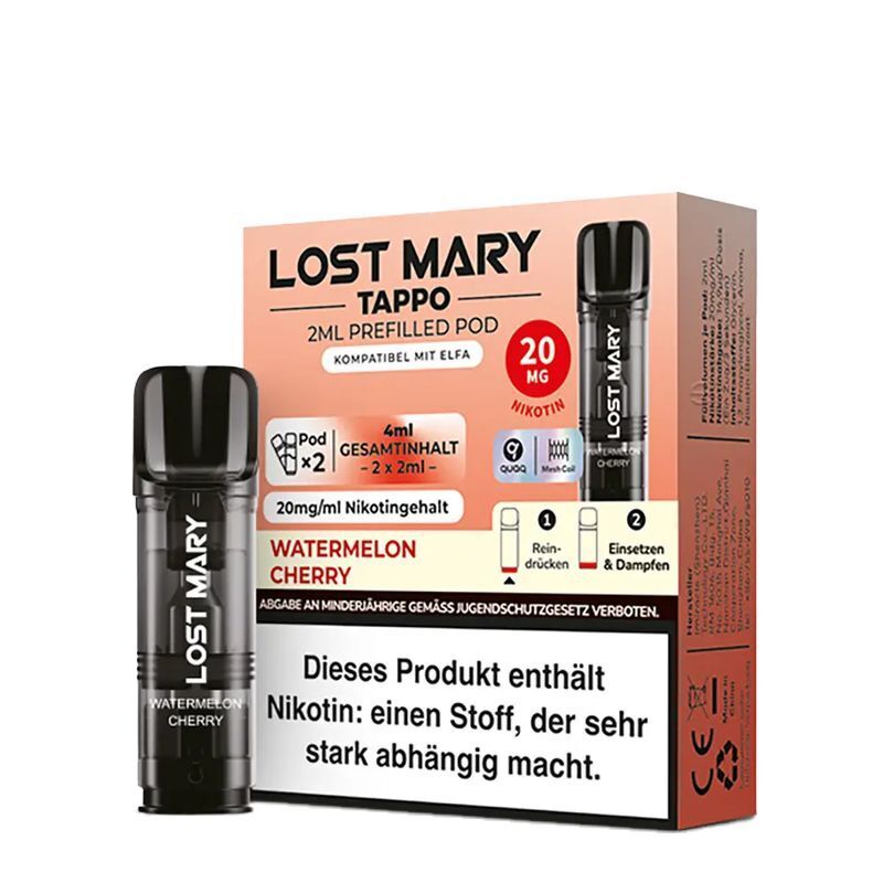 Watermelon Cherry Pods 20mg Tappo von Lost Mary