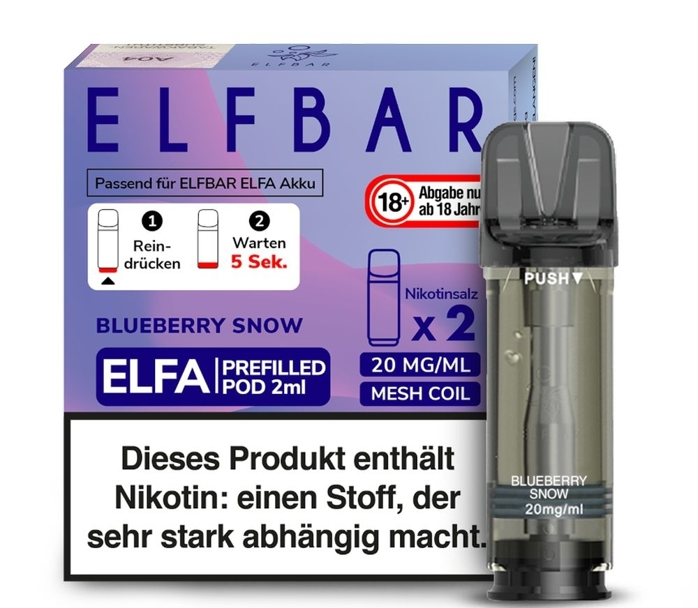 Blueberry Snoow Elfa Pods von Elfbar 20mg Elfa Pods von Elfbar - alle Sorten - Mit Nikotin