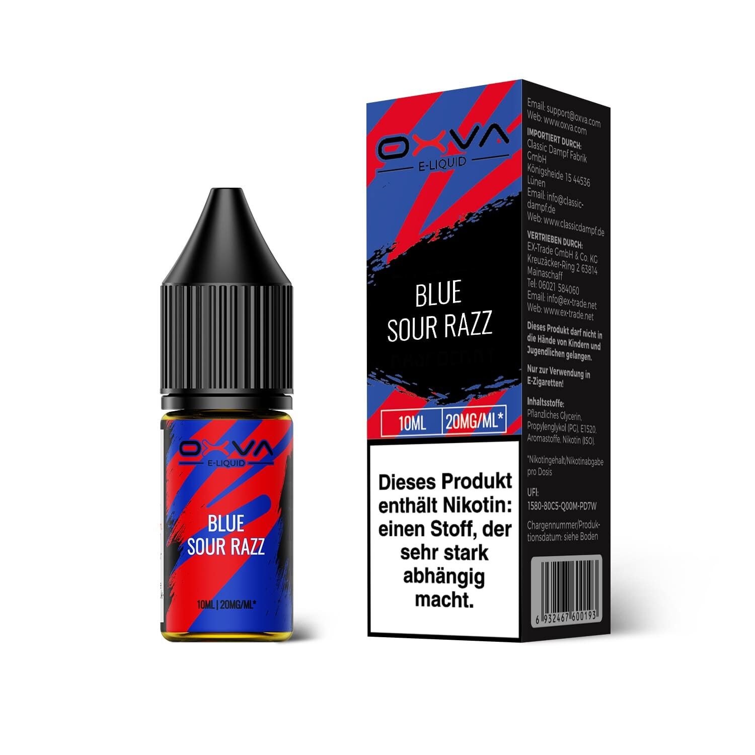 Liquid Blue Sour Razz mit 20mg Nikotin von Oxva Liquid Blue Sour Razz mit 20mg Nikotin von Oxva