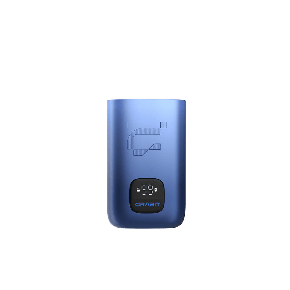 Grabit Max EasyLiQ Akkuträger in Navy mit digitaler Anzeige und geprägtem Logo auf der Vorderseite