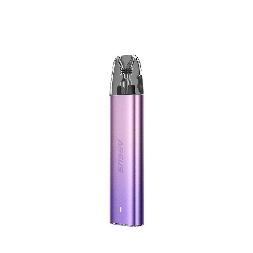 Voopoo Argus G2 Mini Pod Kit in Violet Pink mit einer glatten Oberfläche und einem sichtbaren Mundstück.