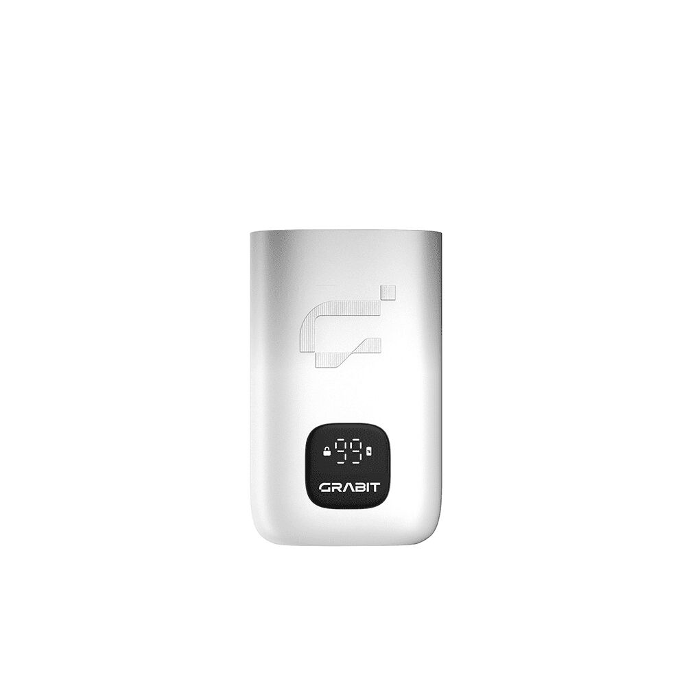 Grabit Max EasyLiQ Akkuträger in Weiß-Silber mit logo und Displayanzeige 99
