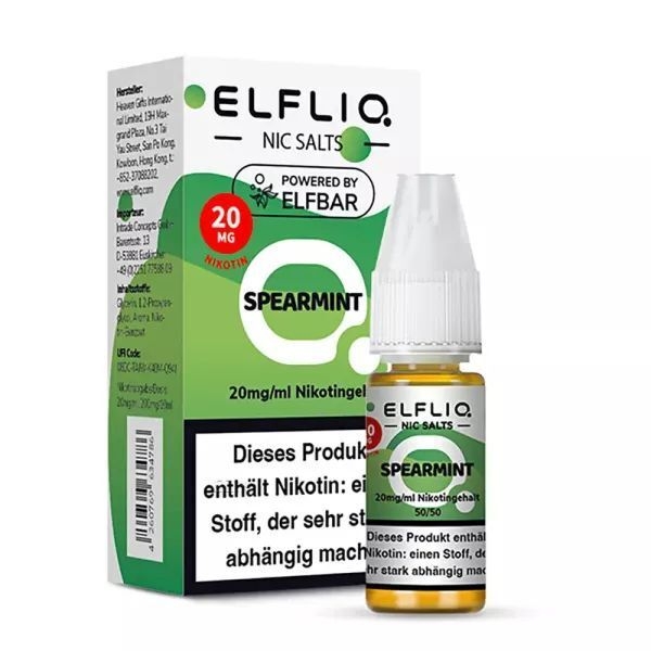 Liquid Spearmint mit 20mg Nikotin von Elfliq by Elfbar Liquid Spearmint mit 20mg Nikotin von Elfliq by Elfbar