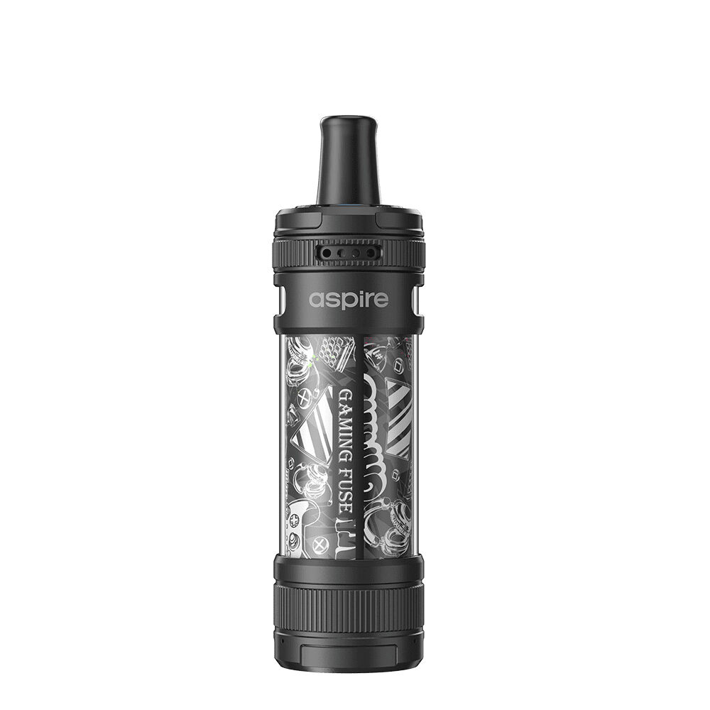 Aspire Magnum Nano Black Gaming Fuse in schwarzer Farbe mit durchsichtigen Elementen und geprägtem Aspire-Logo.