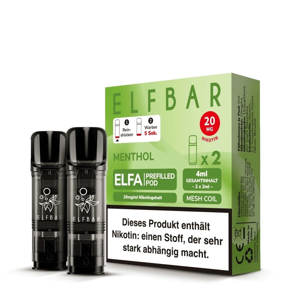 Menthol Elfa Pods von Elfbar 20mg Elfa Pods von Elfbar - alle Sorten - Mit Nikotin