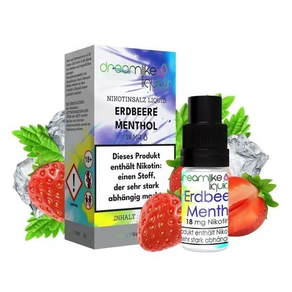 Liquid Erdbeere Menthol mit 18mg Nikotin von Dreamlike Liquids