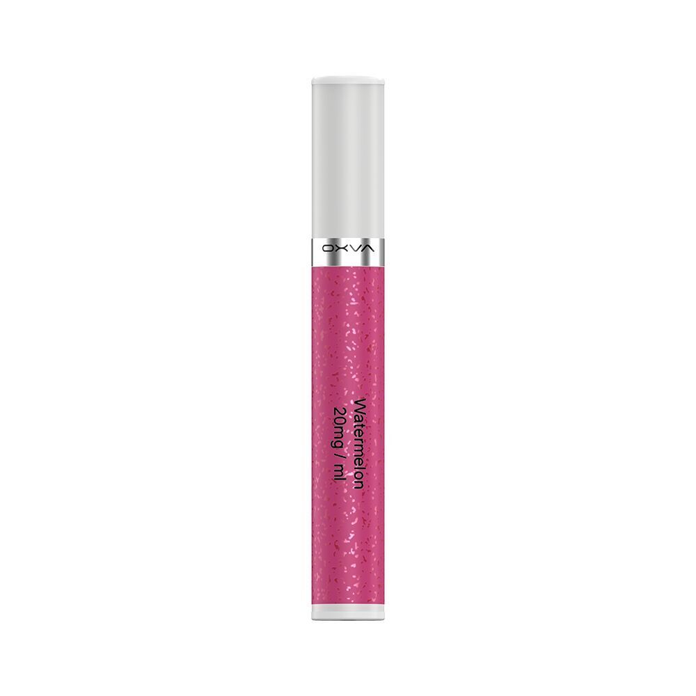 Oxva Slimstick Pods Watermelon - 20mg Nikotinsalz Oxva Slimstick Pod in Wassermelonengeschmack mit 20 mg/ml, rosa und mit silbernem Verschluss, Aufschrift wendet sich vertikal entlang des Pods