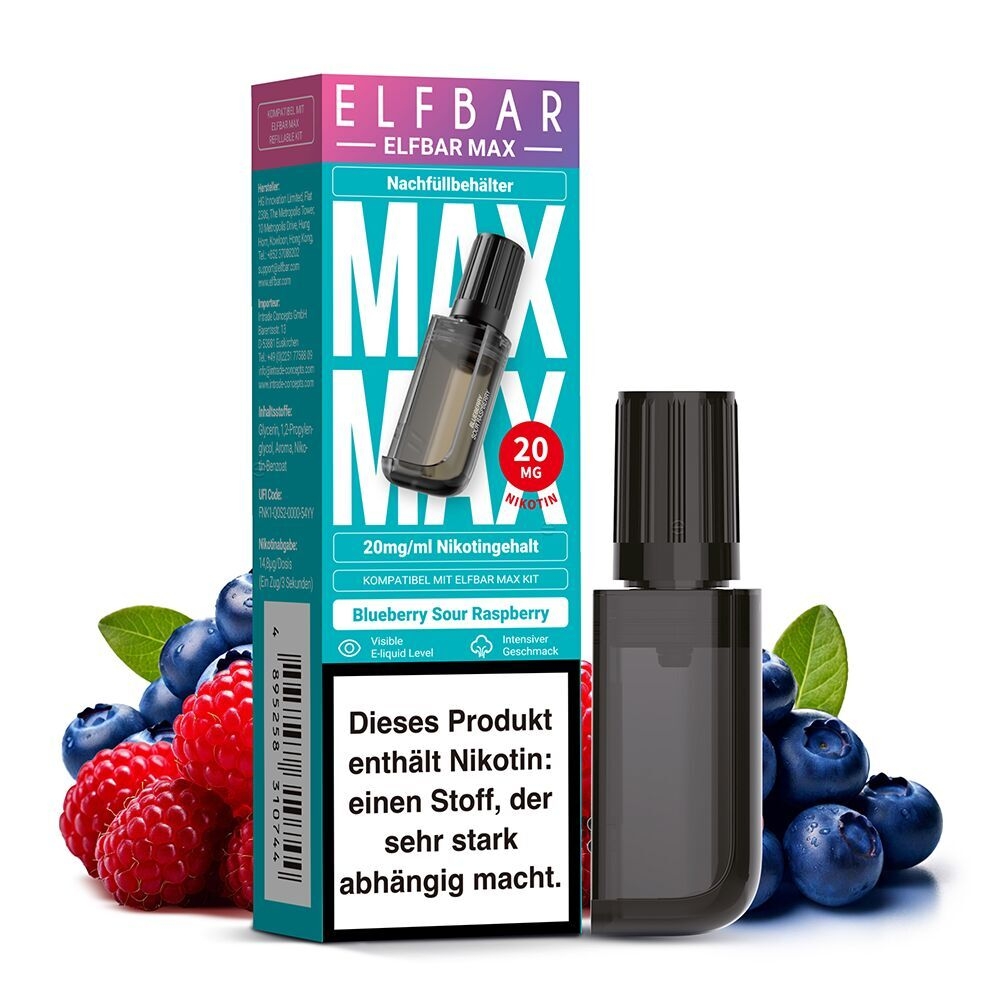 Elfbar Max Blueberry Sour Raspberry Liquid Pods Elfbar Max Liquid Pods - Alle Sorten - 20mg