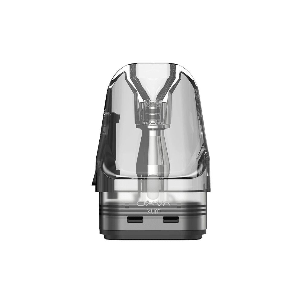 Durchsichtige Oxva Xlim Pro Pod-Kartusche mit sichtbarem Coil-Element, schwarzer Basis und erkennbarer Beschriftung "Oxva" und "Xlim".