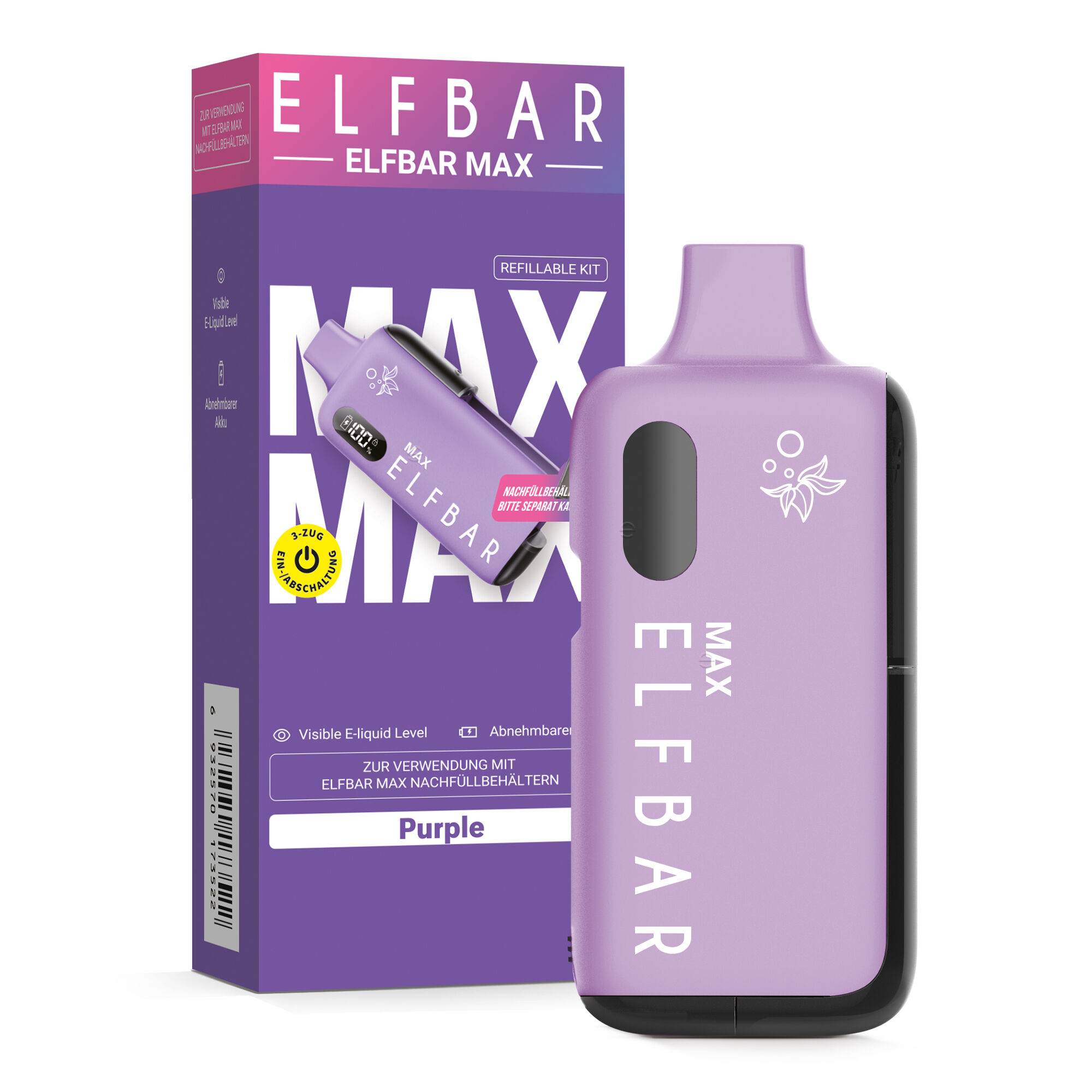 Elfbar Max Pod Kit - 3000 Zge - 10ml Vape Elfbar Max Pod Kit - 3000 Zge - 10ml Vape