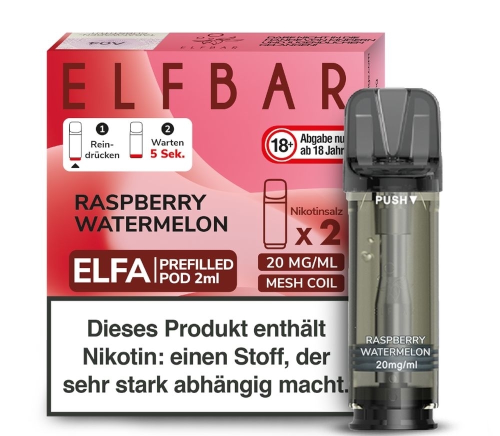 Raspberry Watermelon Elfa Pods von Elfbar 20mg Elfa Pods von Elfbar - alle Sorten - Mit Nikotin