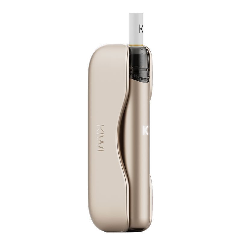 Kiwi 2 Pod Kit in Gold Rose mit glattem Design und sichtbarem Kiwi-Schriftzug
