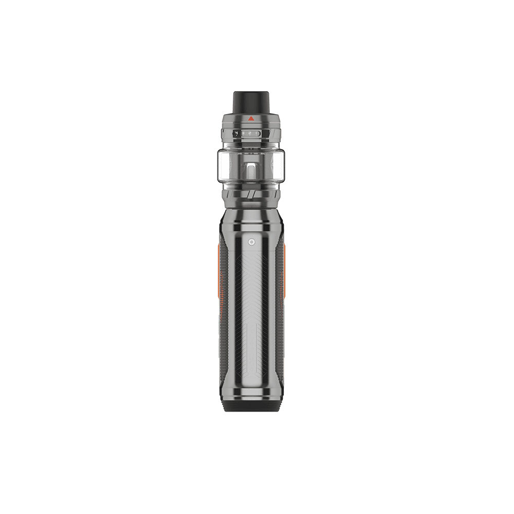 223063-2_2 Vape-Gerät Vaporesso Armour Octa Kit in Titanium Grey, metallisch glänzend, mit klarem Tank und schwarzem Mundstück