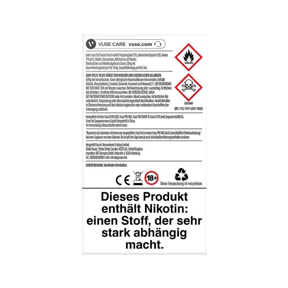 Vuse Pods - Classic Peach 20mg