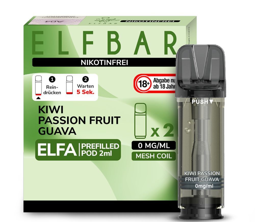 Pods Kiwi Passion Fruit Guava ohne Nikotin von Elf Bar Elfa