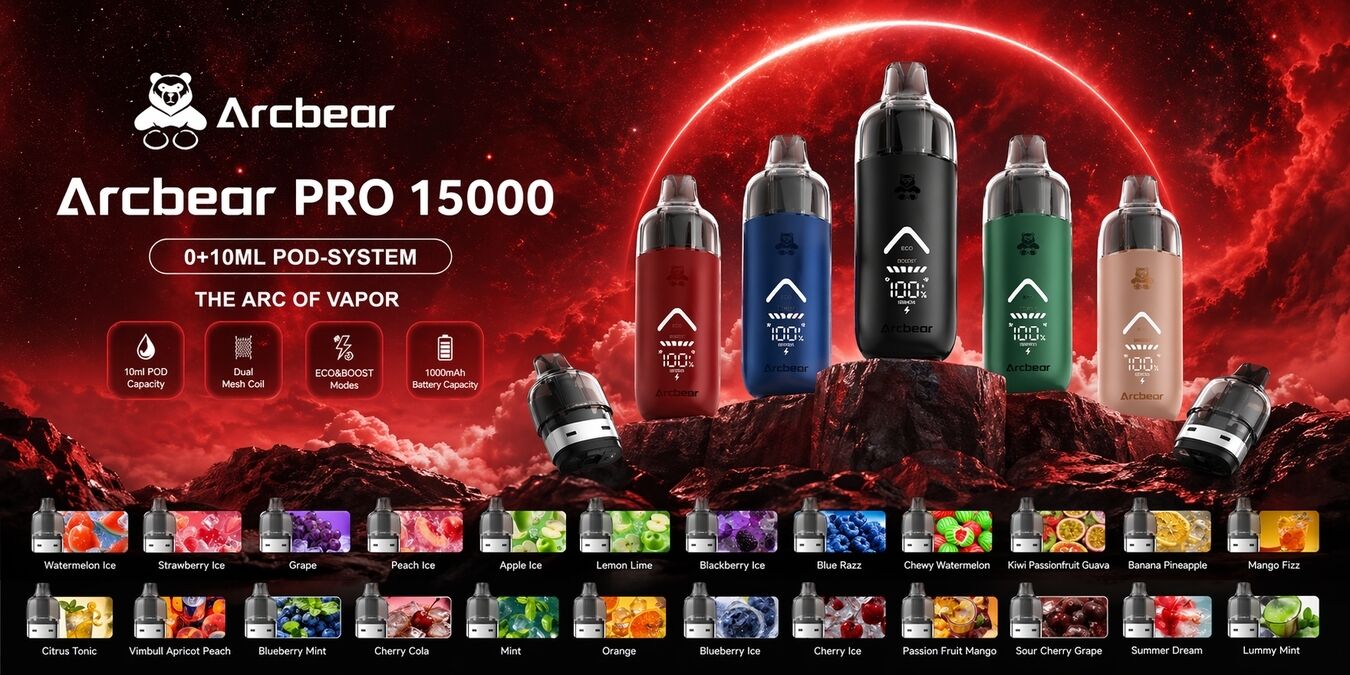 Arcbear PRO 15000 Vape mit 10ml Pod System und allen Geschmacksrichtungen im Überblick