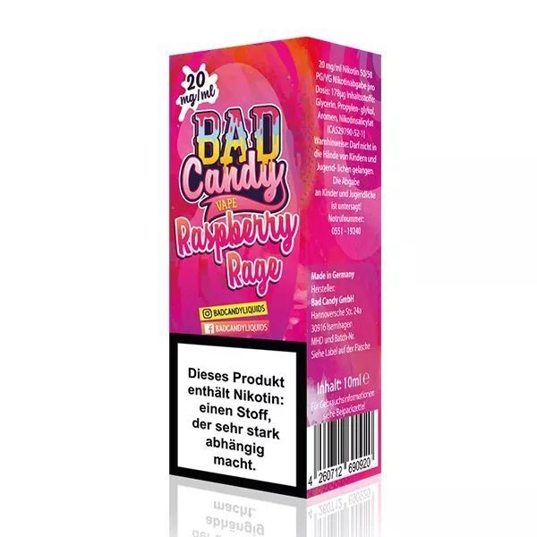 Liquid Raspberry Rage mit 10mg Nikotin von Bad Candy Liquid Raspberry Rage mit 10mg Nikotin von Bad Candy