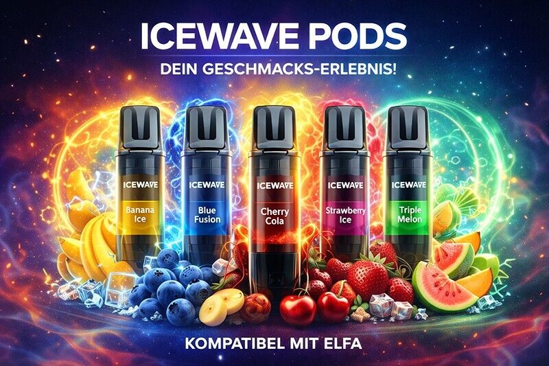 Icewave Pods – Intensive Vape Aromen. Kompatibel mit ELFA Akkus
