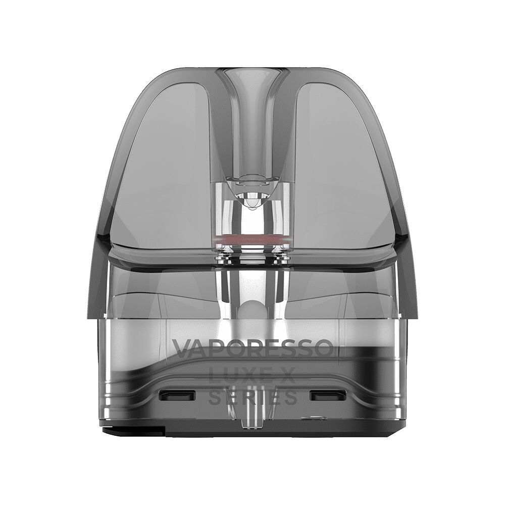 Vaporesso Luxe X2 Pod 0,8 Ohm Vaporesso Luxe X2 Pod 0,8 Ohm mit transparentem Gehäuse und sichtbarer Füllstandsanzeige, unten Text „Vaporesso Luxe X Series“.