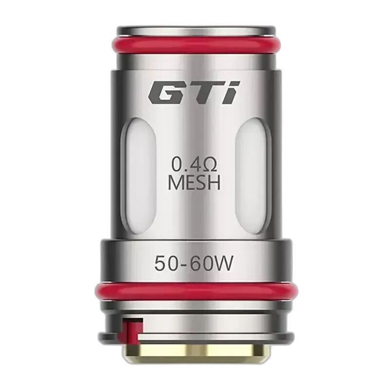 Vaporesso GTi Coil, 0.4 Ohm Mesh, mit Aufschrift 50-60W und rotem Ring an der Basis.