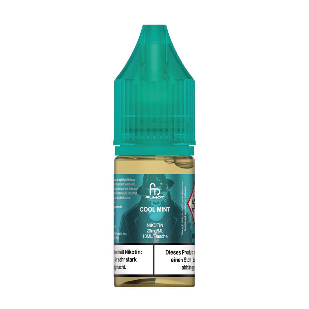 RandM Tornado Nikotinsalz Liquid RandM Tornado Nikotinsalz Liquid Flasche mit 10ml Inhalt, grüner Verschluss, Aufschrift "Cool Mint" und "NIKOTIN 20mg/ML"