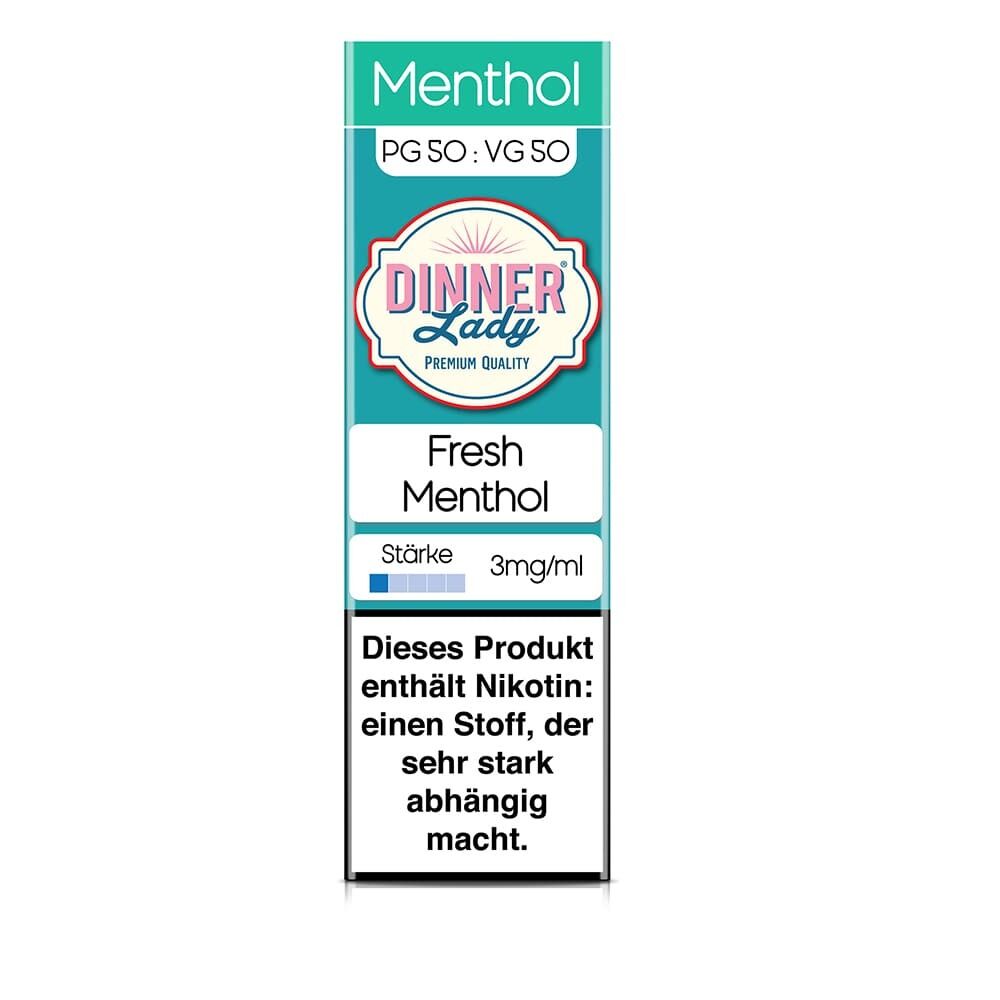 Dinner Lady Fresh Menthol Liquid, PG 50: VG 50, 3mg/ml, Hinweis: Produkt enthält Nikotin, das abhängig machen kann