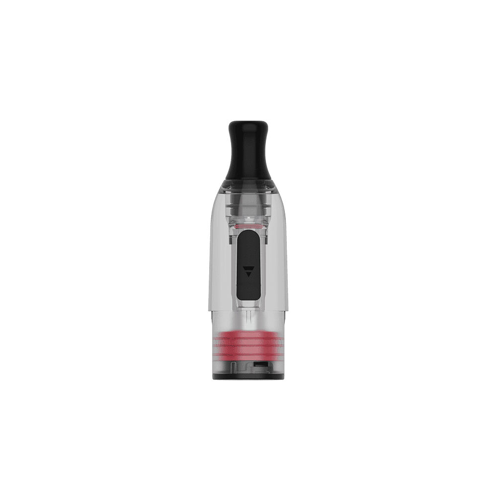27179vp4 Vaporesso Eco One T Pod mit schwarzem Mundstück und transparentem Gehäuse, roter Dichtungsring, Pfeilsymbol auf der Front