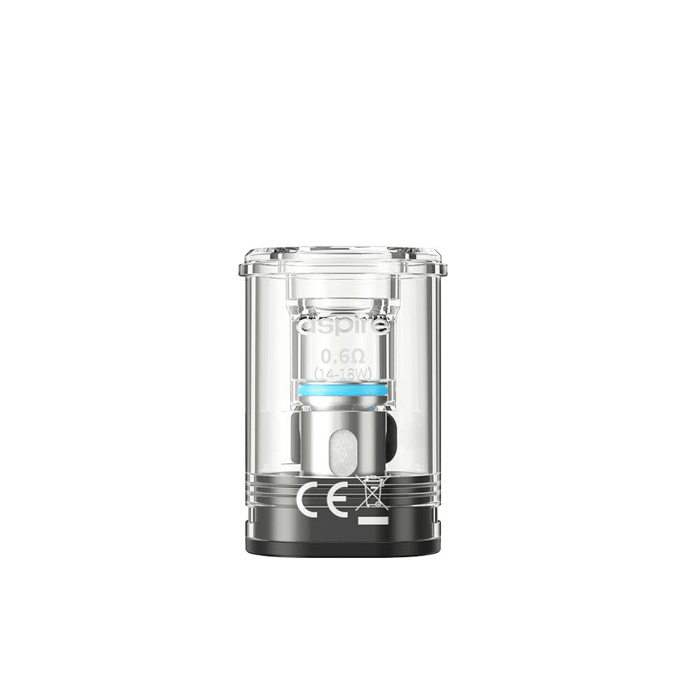 Aspire Magnum Pods mit Coil - 0,6 Ohm Aspire Magnum Pod mit Coil, 0,6 Ohm, transparentes Gehäuse, seitlich „Aspire“ und „CE“-Logo sichtbar.