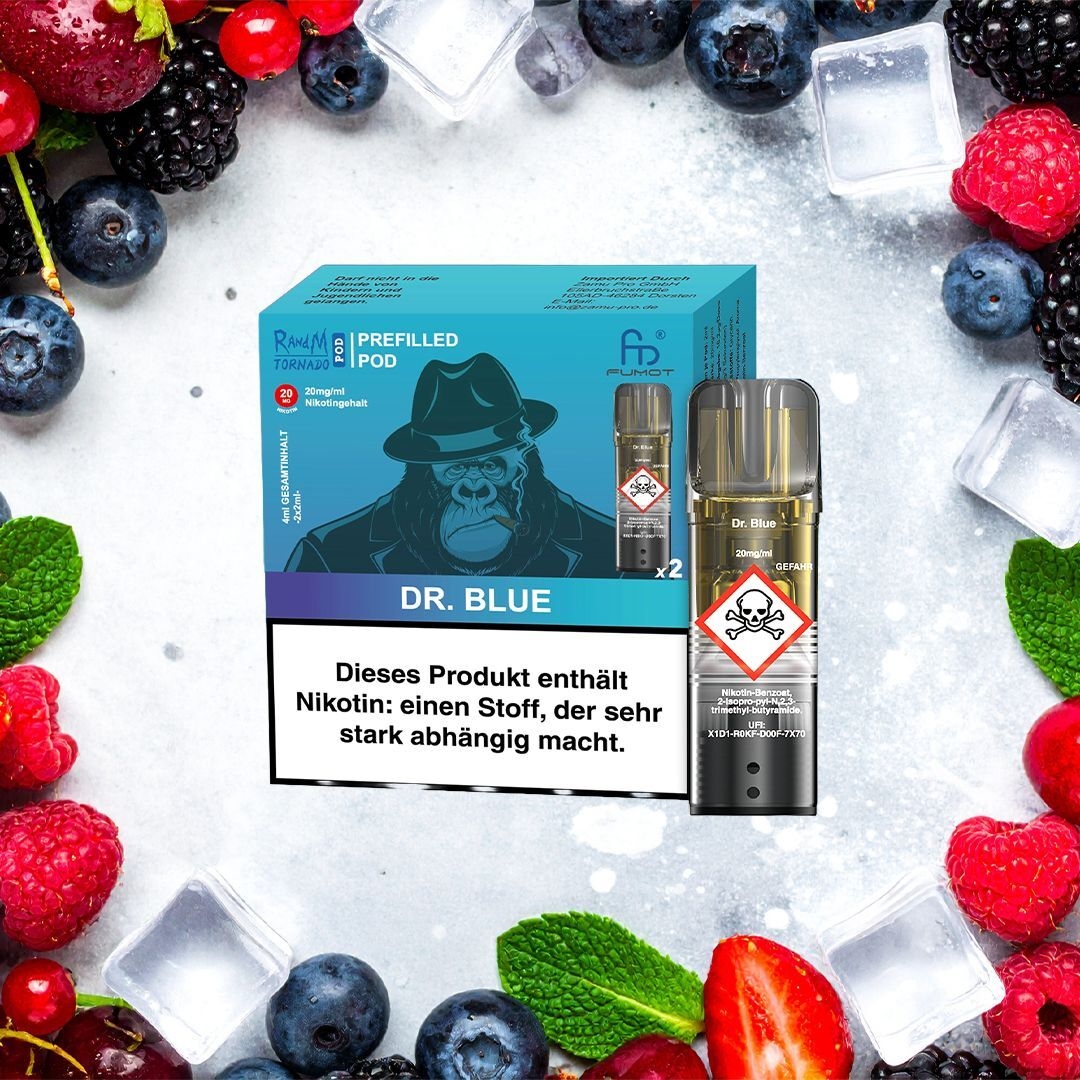 RandM Tornado Pods - Dr. Blue RandM Tornado Pods - alle Sorten - mit Nikotin