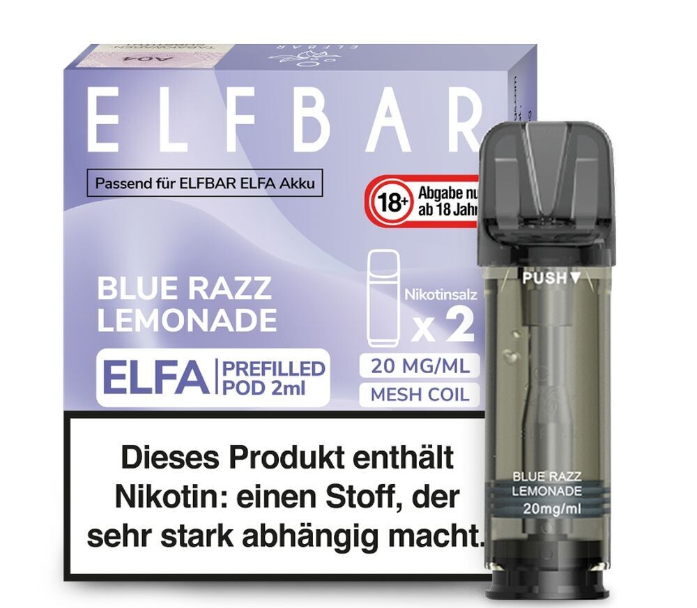 Blue Razz Lemonade mit 20mg Nikotin Elfa Pods von Elf Bar