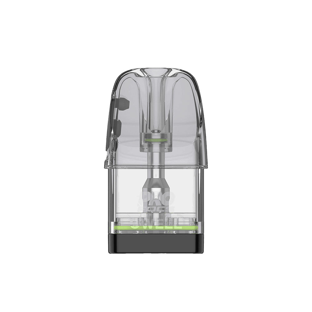 Uwell Caliburn GPP Alpha Pods mit Coil - 1,2 Ohm Uwell Caliburn GPP Alpha Pod mit transparenter Hülle, sichtbarer Coil und grünem Dichtungsring, schlichte und funktionale Gestaltung