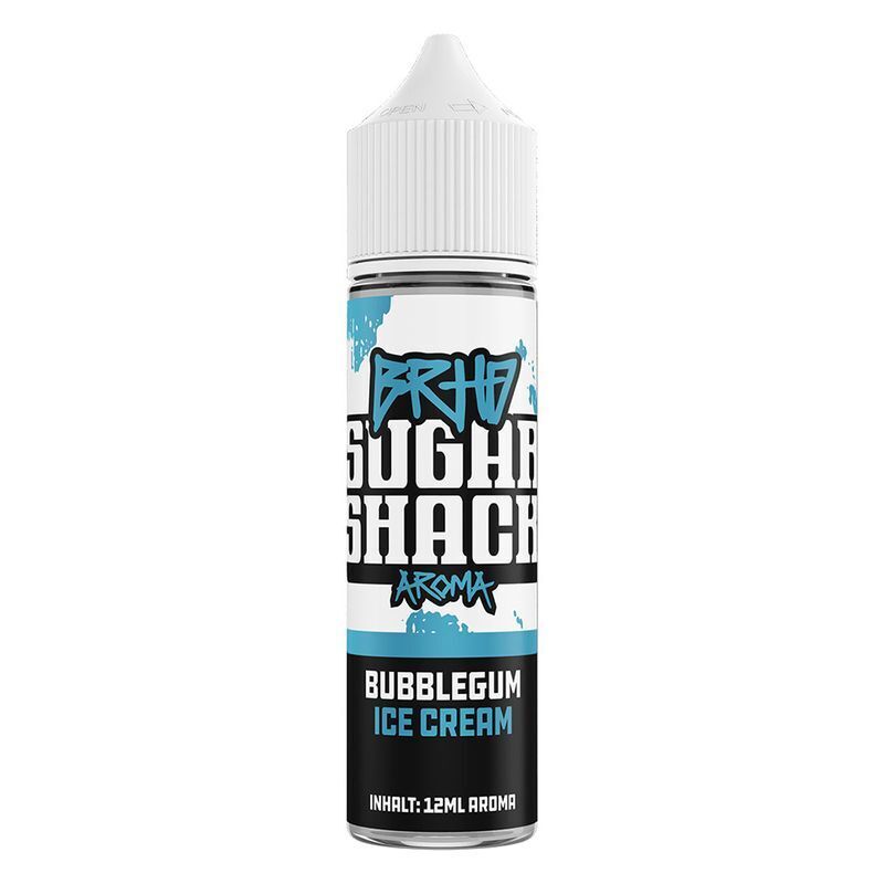 Aroma Bubblegum Ice Cream von BRHD BRHD Aroma Bubblegum Ice Cream Flasche mit weißem Etikett, blau-schwarzen Akzenten und 12ml Inhalt.