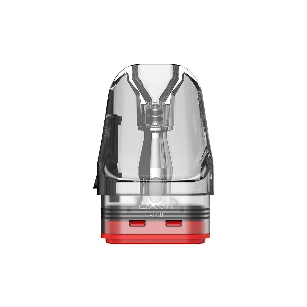 Oxva Xlim Pro Pods mit Coil - 3ml - 0,4 Ohm Oxva Xlim Pro Pod mit rotem Boden und transparenter Hülle, Coils sichtbar, Kapazität 3ml, 0,4 Ohm